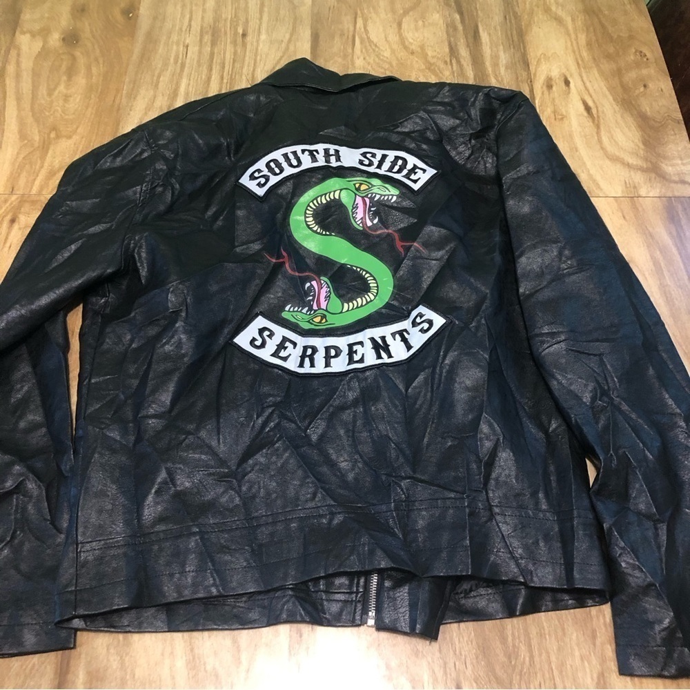 Archie Comics Black Faux Leather South Side Serpents Jacket Costume Size Small